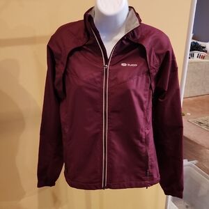 Sugoi Women's Small Maroon Running Jacket With Magnetic Detachable Sleeves